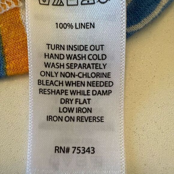 Nicole Miller Beachy Linen Top Sz M Coastal, Summer, Vacation - Picture 8 of 11